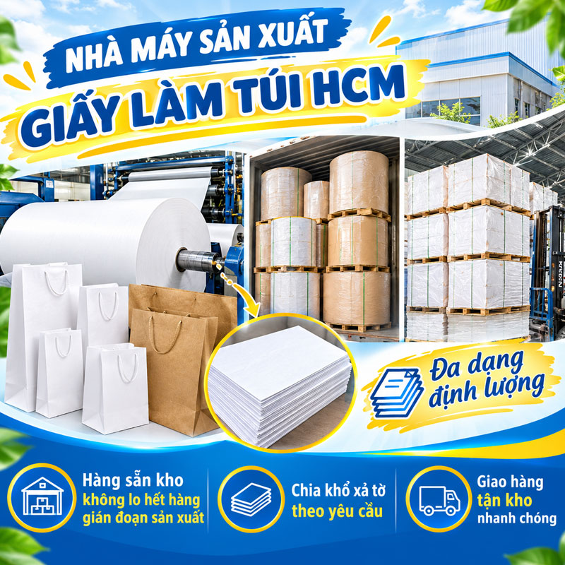 Cuộn giấy Kraft làm túi theo khổ máy sản xuất