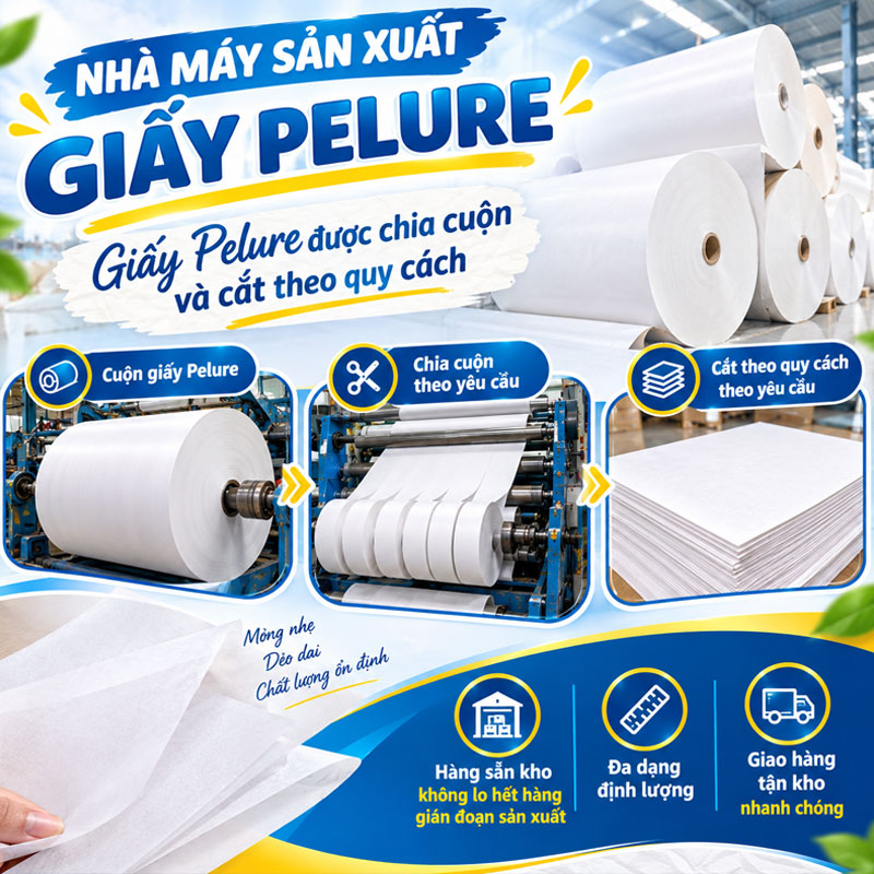 Giấy Pelure được chia cuộn và cắt theo quy cách